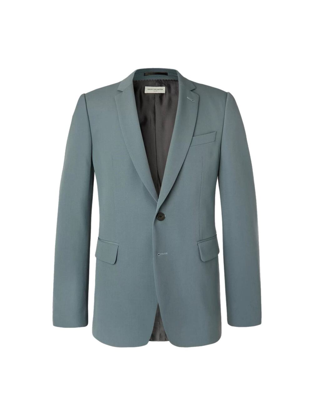 Dries Van Noten Slate-Blue Wool-Blend Blazer Suit Jacket